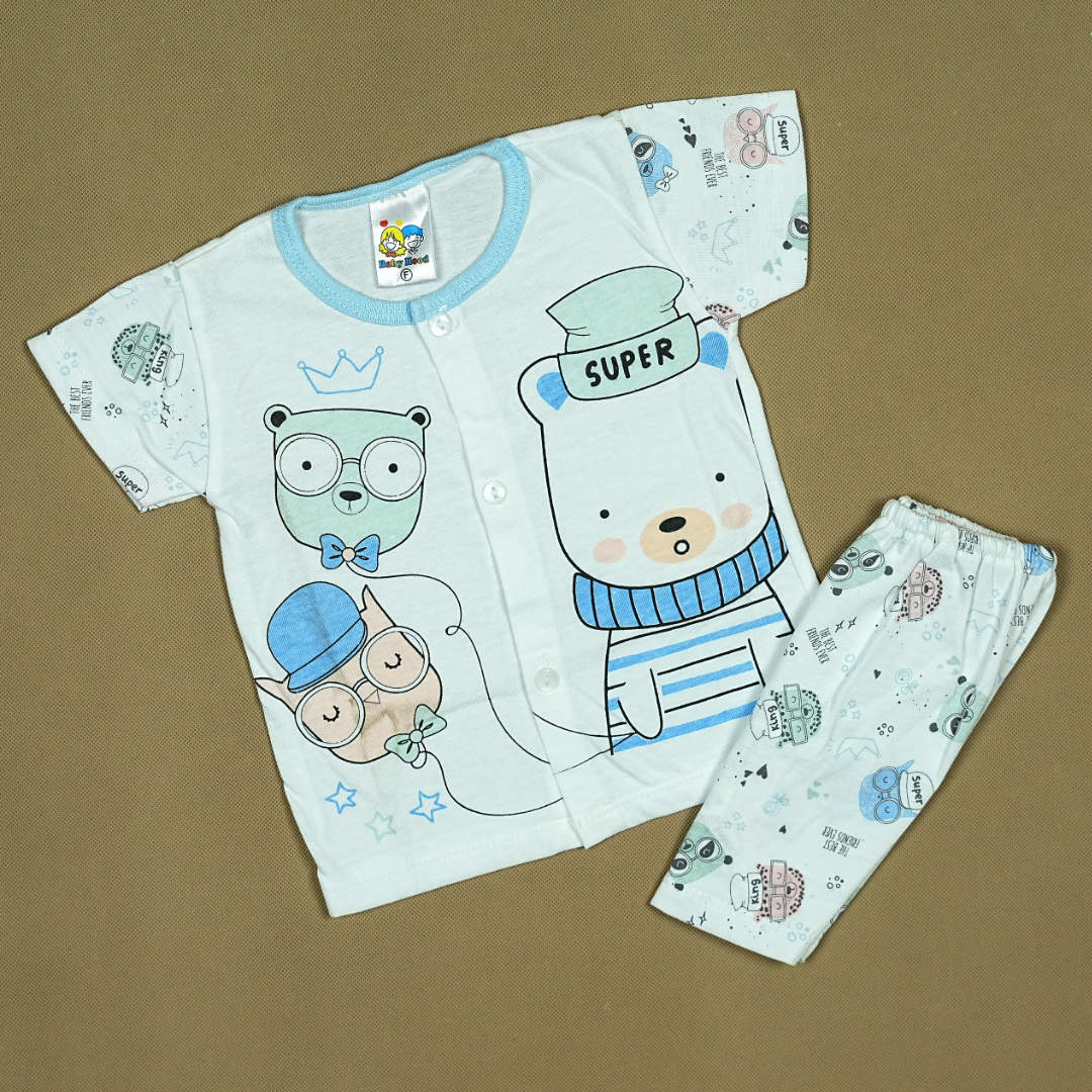 Little Fox 3-Piece Baby Set – Soft Cotton Outfit with Adorable Fox Print | Made in Thailand | Babypro.pk