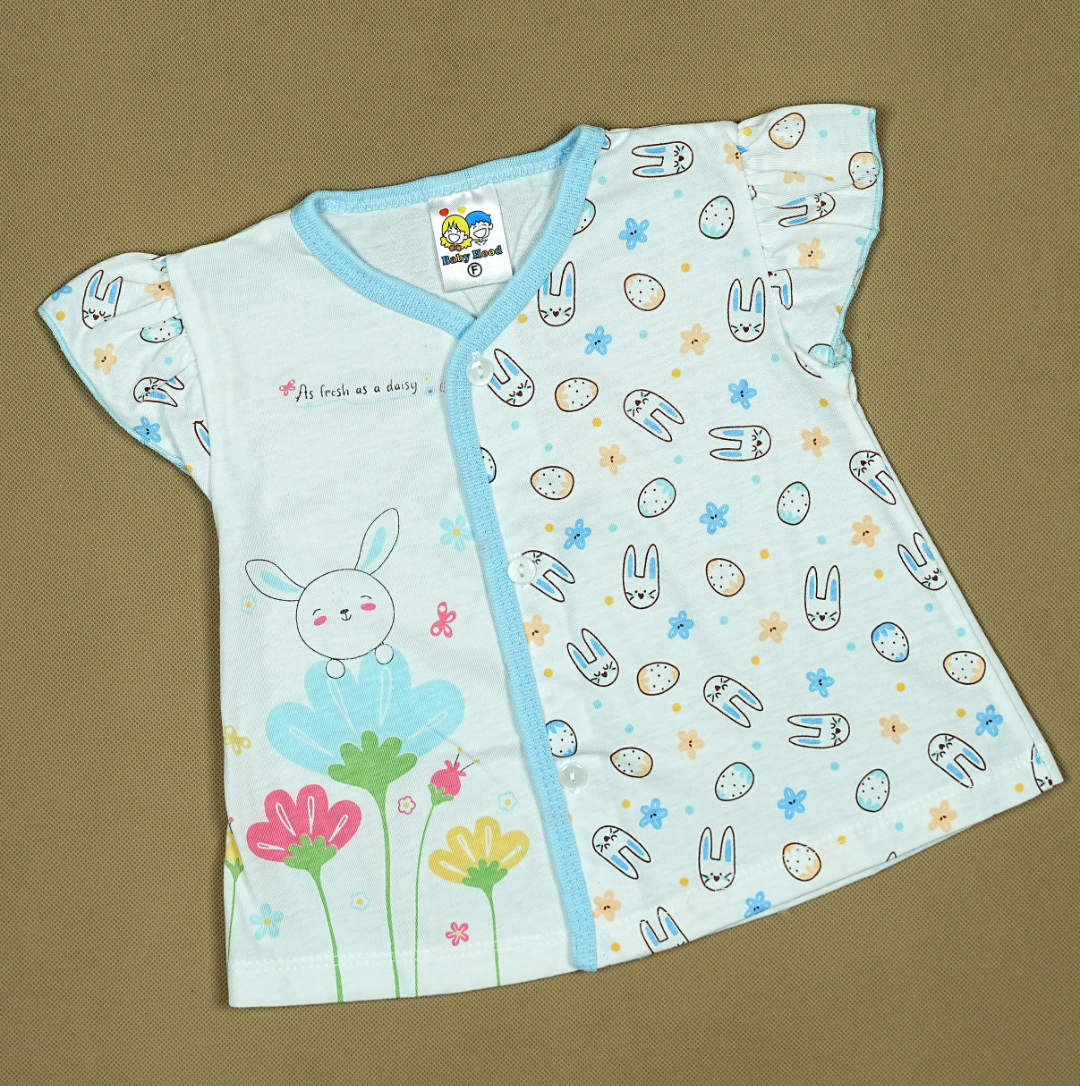 Bunny Fun 2-Piece Baby Set – Soft Cotton Shirt & Bloomers with Adorable Rabbit Print | Babypro.pk