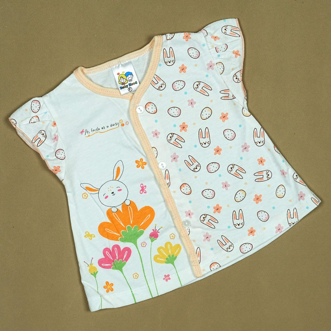 Bunny Fun 2-Piece Baby Set – Soft Cotton Shirt & Bloomers with Adorable Rabbit Print | Babypro.pk