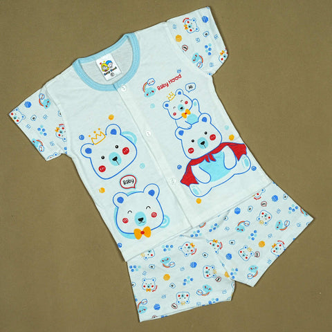 Baby Hood 2-Piece Bear-Themed Infant Set – Soft Cotton Shirt & Shorts | Babypro.pk