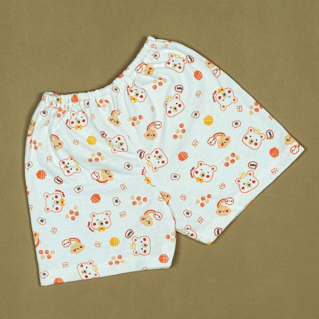 Baby Hood 2-Piece Bear-Themed Infant Set – Soft Cotton Shirt & Shorts | Babypro.pk