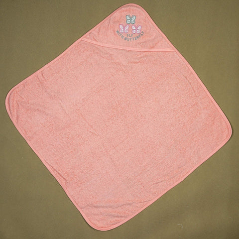 Seniors Baby Hooded Towel – Soft & Absorbent 100% Cotton Bath Towel for Newborns in Pakistan (Peach)