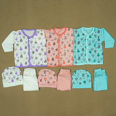 3-Piece Baby Clothing Set with Bunny Print – Soft Cotton Shirt, Pants & Cap for Newborns | Babypro.pk