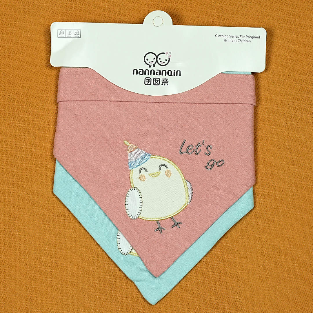 Nannangin 2-Pack Baby Bibs - Soft & Absorbent Cotton Bibs for Infants & Toddlers (Pink & Blue)