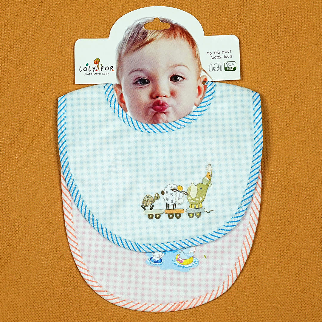 Babypro.pk Loly Pop Baby Bib Set: Two Adorable Bibs for Your Little Sweetheart