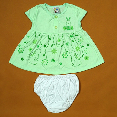 Babypro.pk Exclusive: Adorable Bunny Print 2-Piece Set for Baby Girls - Made in Thailand