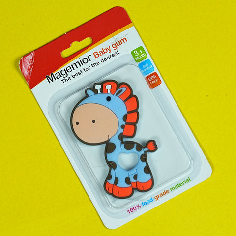 Magemior Baby Gum Teether: Blue Giraffe-Shaped Teether for Babies 3+ Months - BabyPro.pk