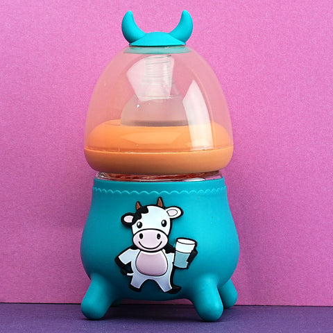 Glass Baby Bottle with Cow Design, 120ml, Anti-Colic, BPA Free, 0+ Months, Pakistan