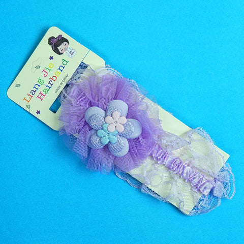 Soft & Stretchy Infant Headband with Lilac Flower Accent – BabyPro.pk