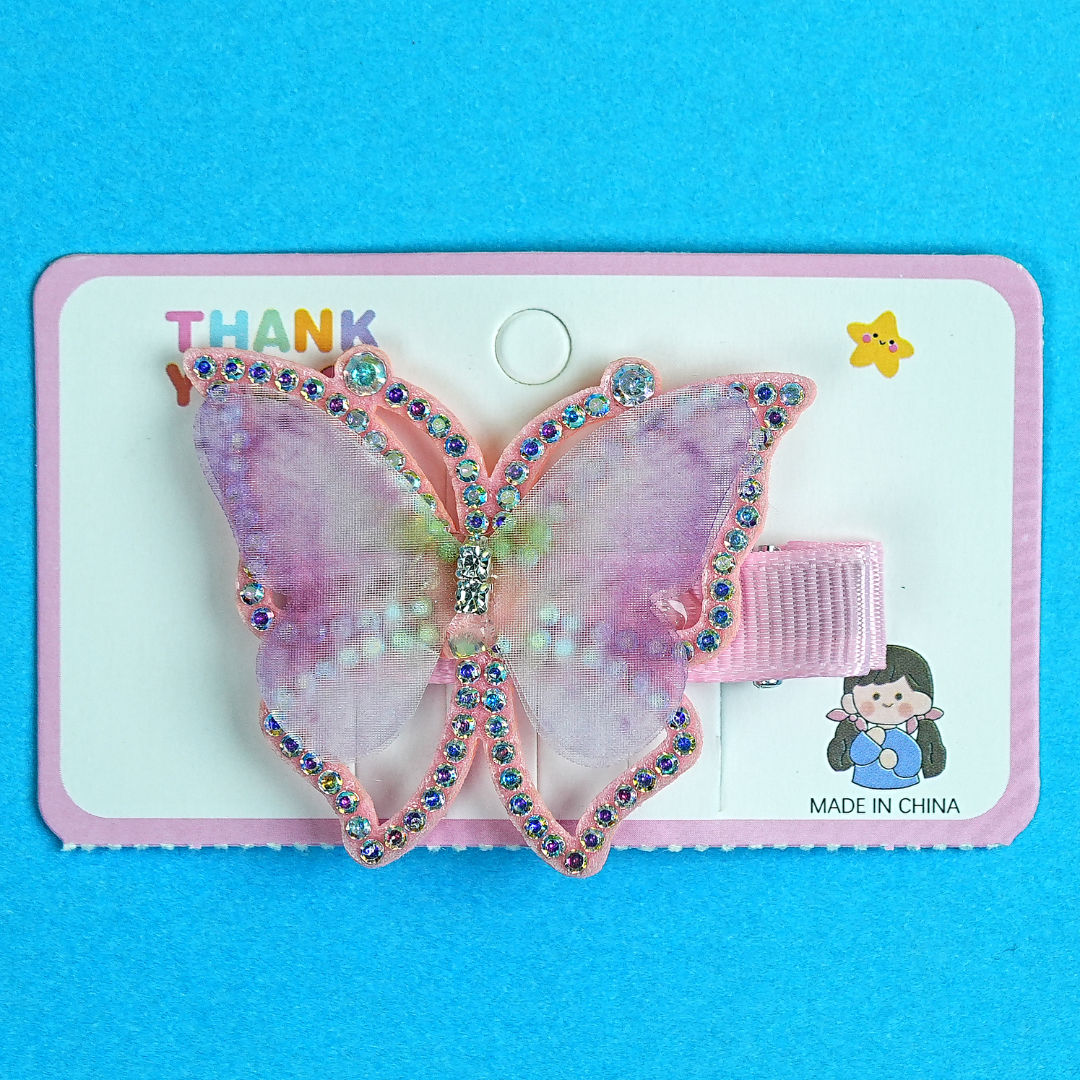 Adorable Hair Accessories for Toddlers: Glittery Pink Butterfly Hair Clip – BabyPro.pk