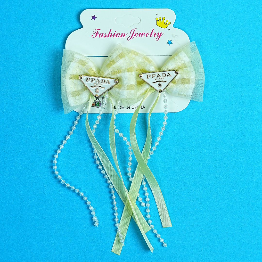 2-Piece Butterfly Hair Clips with Flowing Ribbons - Multiple Colors - BabyPro.pk