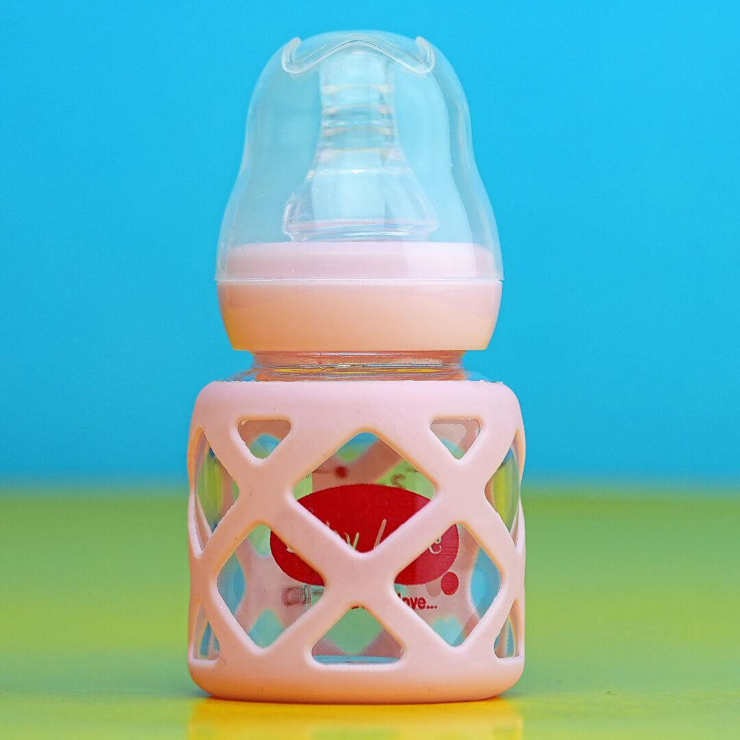 Siybao 60ml Glass Baby Bottle with Silicone Sleeve – Safe & Easy Feeding for Newborns & Infants