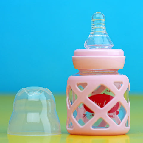 Siybao 60ml Glass Baby Bottle with Silicone Sleeve – Safe & Easy Feeding for Newborns & Infants