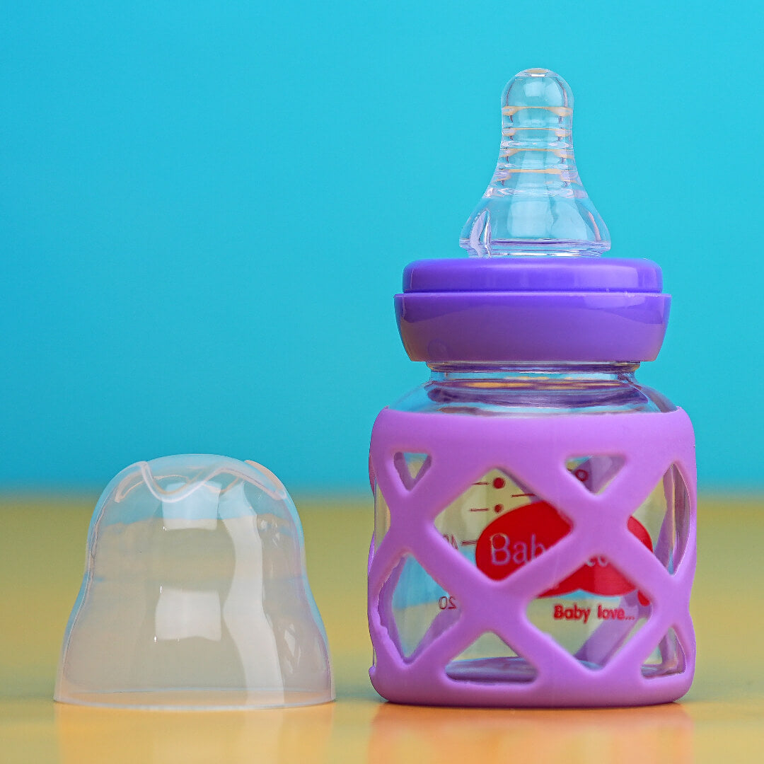 Siybao 60ml Glass Baby Bottle with Silicone Sleeve – Safe & Easy Feeding for Newborns & Infants