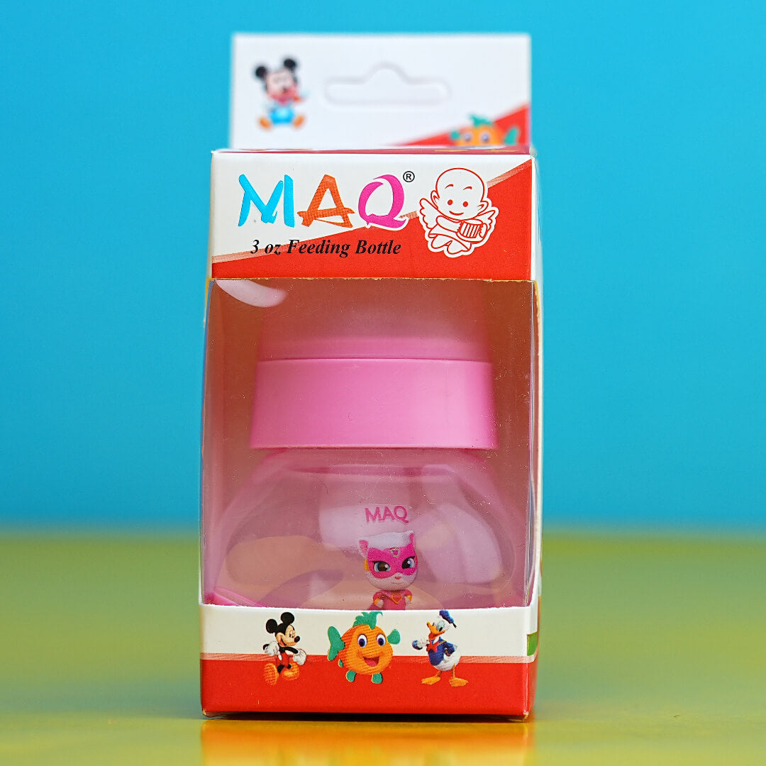 MAQ 60ml (2oz) Baby Feeding Bottle | Anti-Colic, Leak-Proof, Fun Cartoon Design | BPA Free | Made in Pakistan