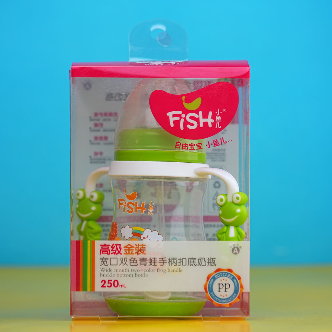 FISH 250ml Baby Bottle with Froggy Handles | Leak-Proof, BPA-Free, Wide Neck | Best Price in Pakistan