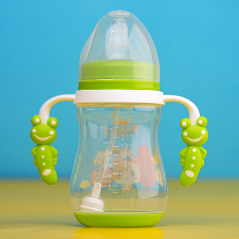 FISH 250ml Baby Bottle with Froggy Handles | Leak-Proof, BPA-Free, Wide Neck | Best Price in Pakistan