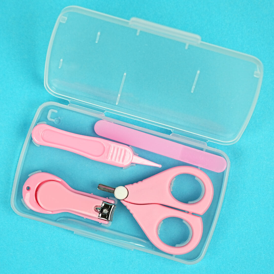 Complete Baby Grooming Kit | 4-in-1 Baby Manicure Set | Nail Clipper, Scissors, Tweezers, Nail File | Safe for Newborns | Pakistan