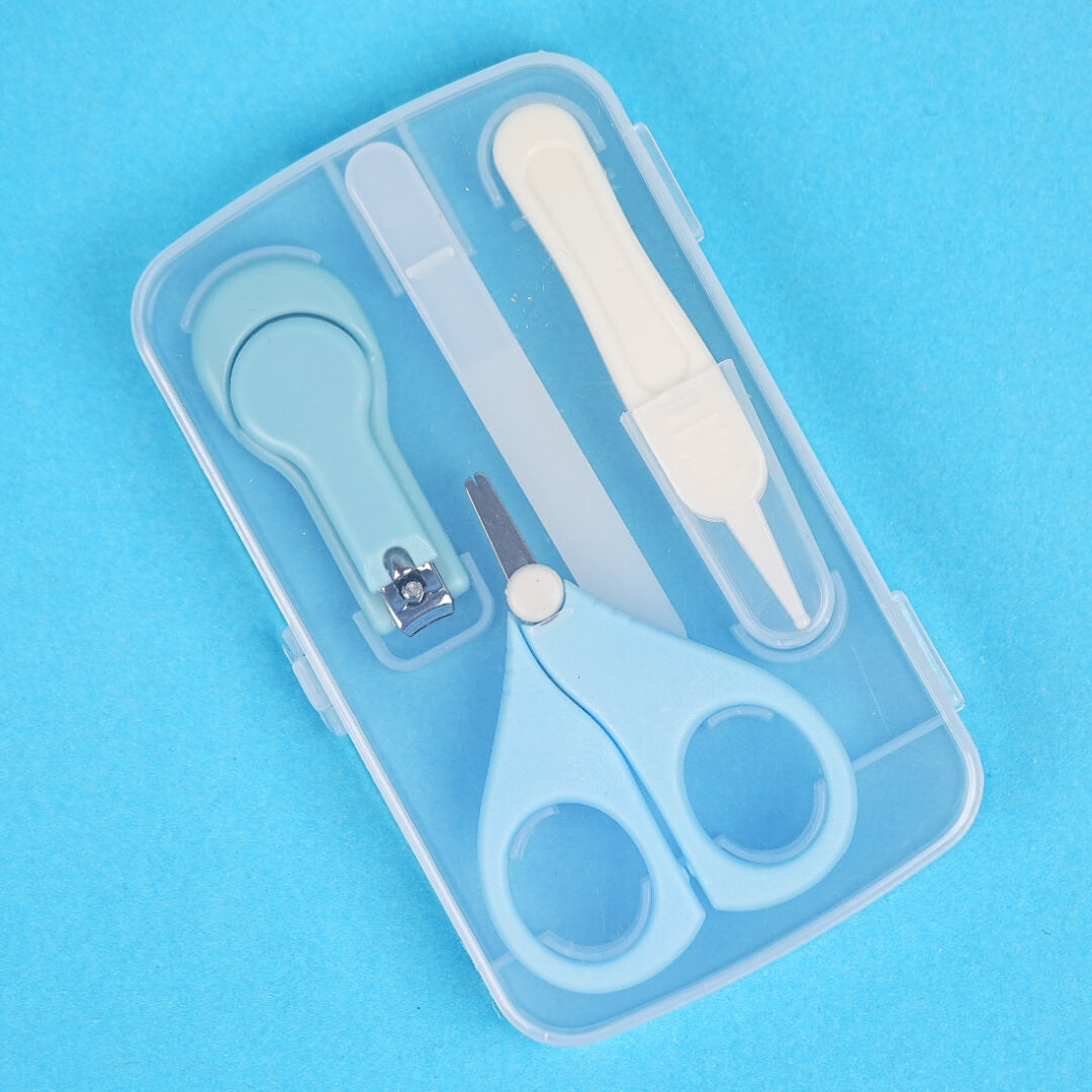 Complete Baby Grooming Kit | 4-in-1 Baby Manicure Set | Nail Clipper, Scissors, Tweezers, Nail File | Safe for Newborns | Pakistan