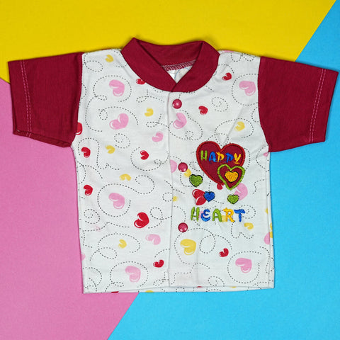 Babypro.pk: Adorable "Happy Heart" Newborn Boy Suit Set (Shirt, Shorts, & Cap) - Soft Cotton (0-3 Months)