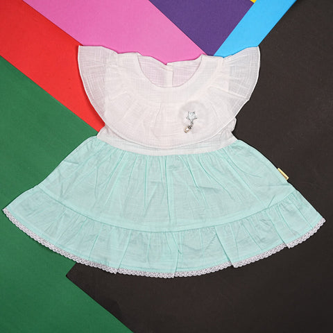 Babypro.pk: Adorable "Kitty Cat" Baby Girl Frock with Diaper Cover - Soft Cotton