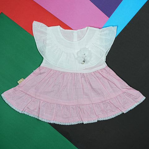 Babypro.pk: Adorable "Kitty Cat" Baby Girl Frock with Diaper Cover - Soft Cotton