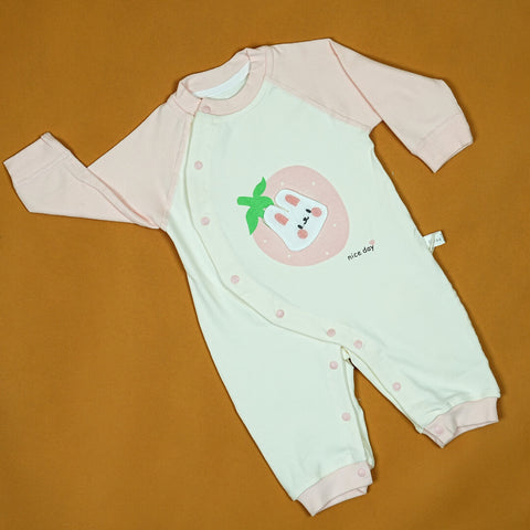 Imported Baby Onesie | Soft Cotton | Adorable Strawberry Bunny | Snap Closure | Newborn to 6 Months