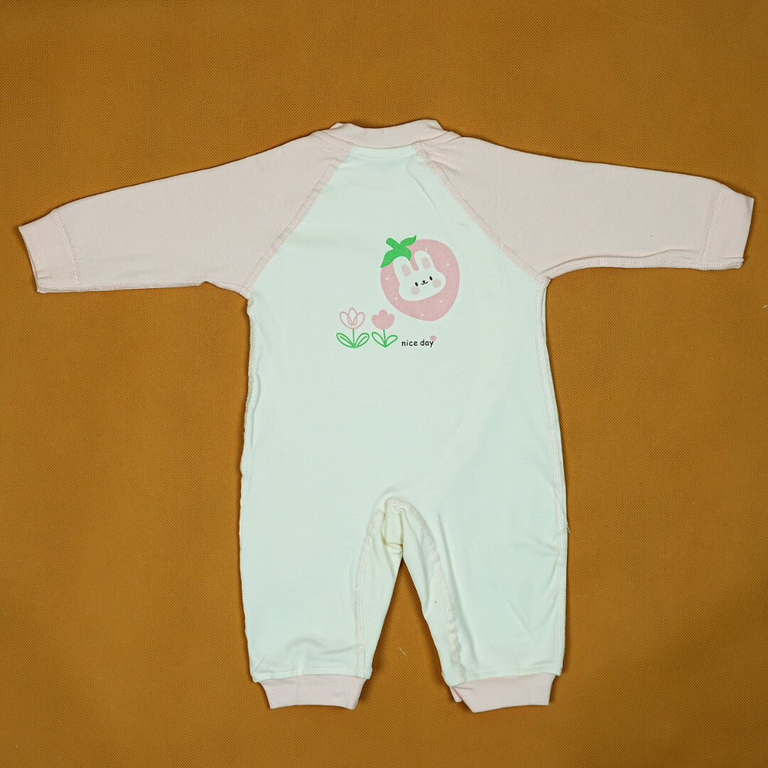 Imported Baby Onesie | Soft Cotton | Adorable Strawberry Bunny | Snap Closure | Newborn to 6 Months