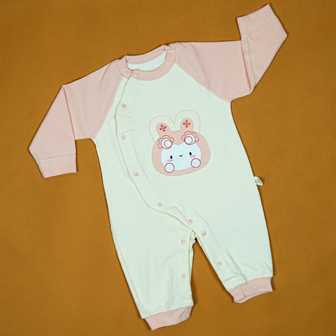 Imported Baby Onesie | Soft Cotton | Adorable Bunny Face | Snap Closure | Newborn to 6 Months