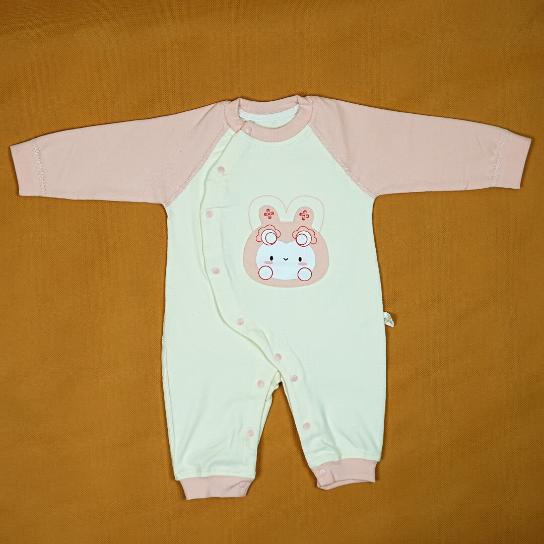 Imported Baby Onesie | Soft Cotton | Adorable Bunny Face | Snap Closure | Newborn to 6 Months