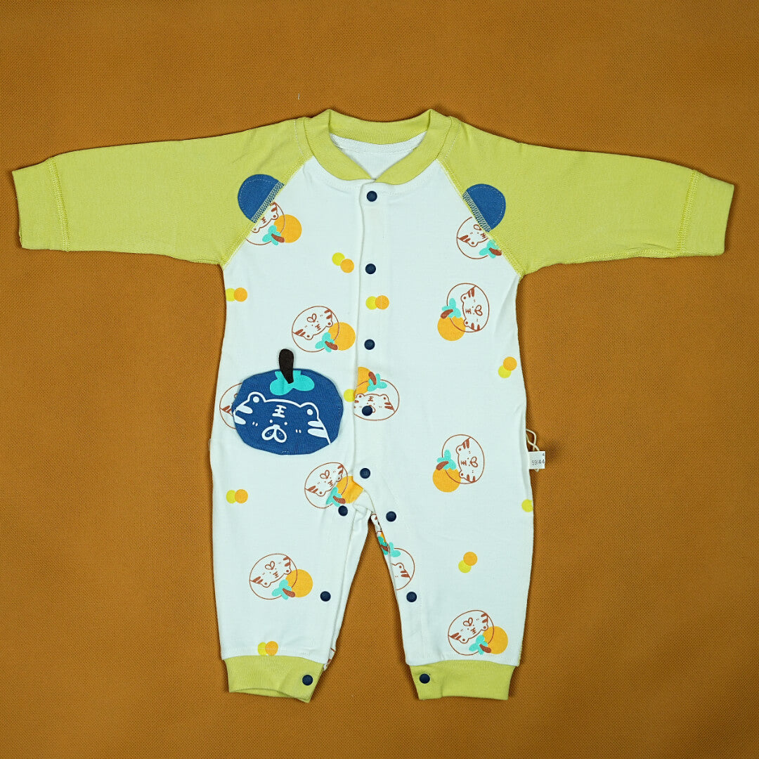 Imported Lemon & Tiger Cub Onesie | Premium Cotton | Playful Print | Newborn to 6 Months