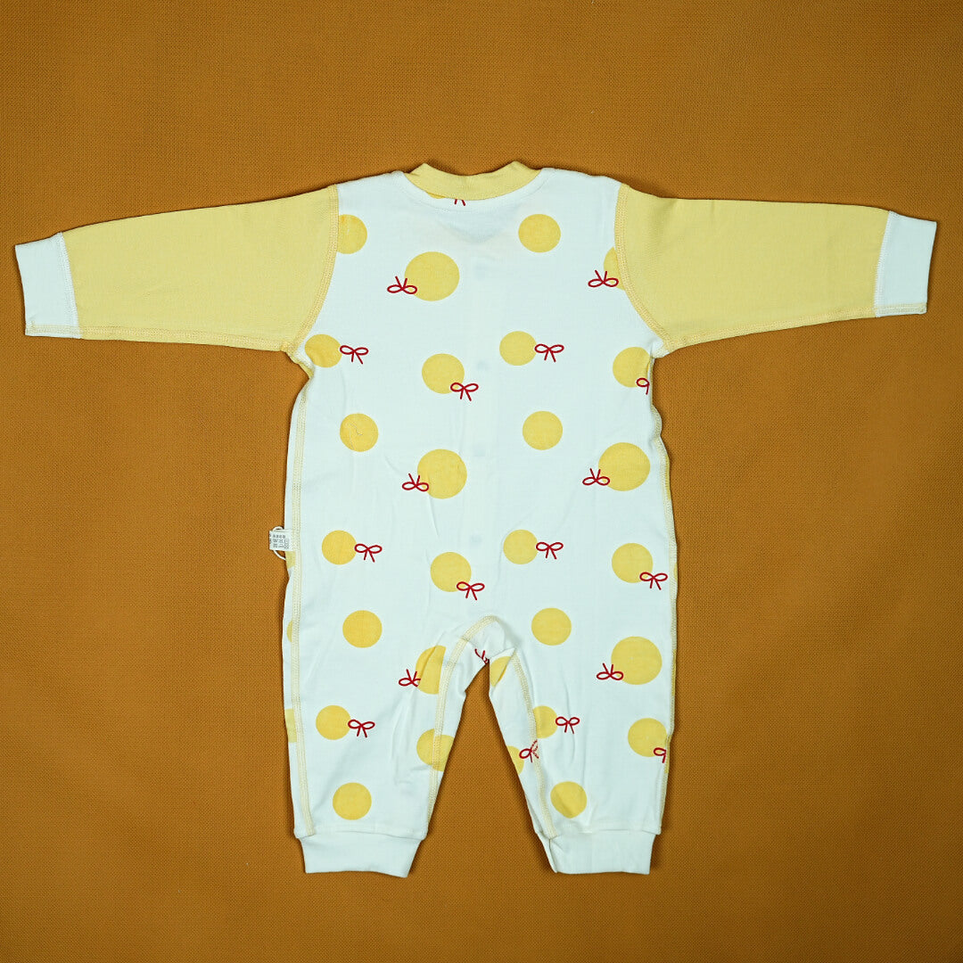 Imported Yellow Bunny Onesie & Bib Set | Premium Cotton | Playful Polka Dots | 6-15 Months