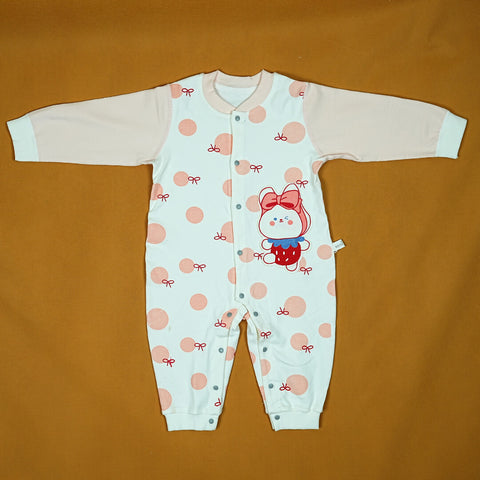 Imported Pink Bunny Onesie & Bib Set | Premium Cotton | Playful Polka Dots | 6-15 Months