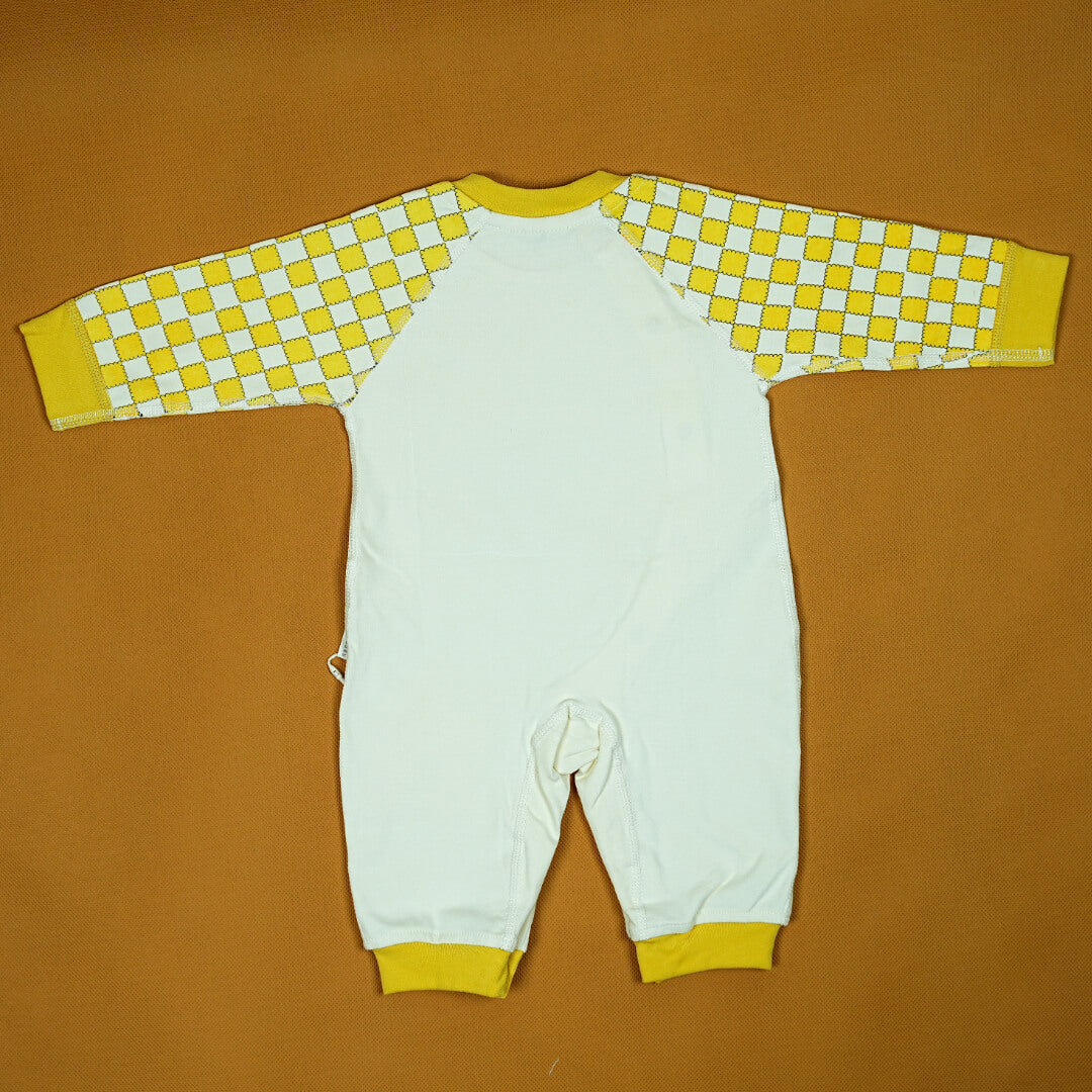 Imported "Carrot" Bunny Onesie | Premium Cotton | Yellow & White | Newborn to 6 Months