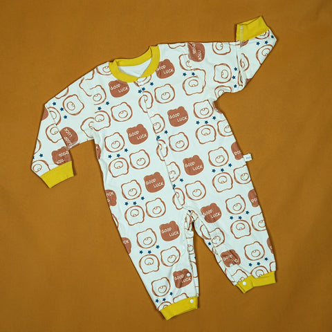 Imported "Good Luck Bear" Onesie | Premium Cotton | Playful Print | Newborn to 6 Months