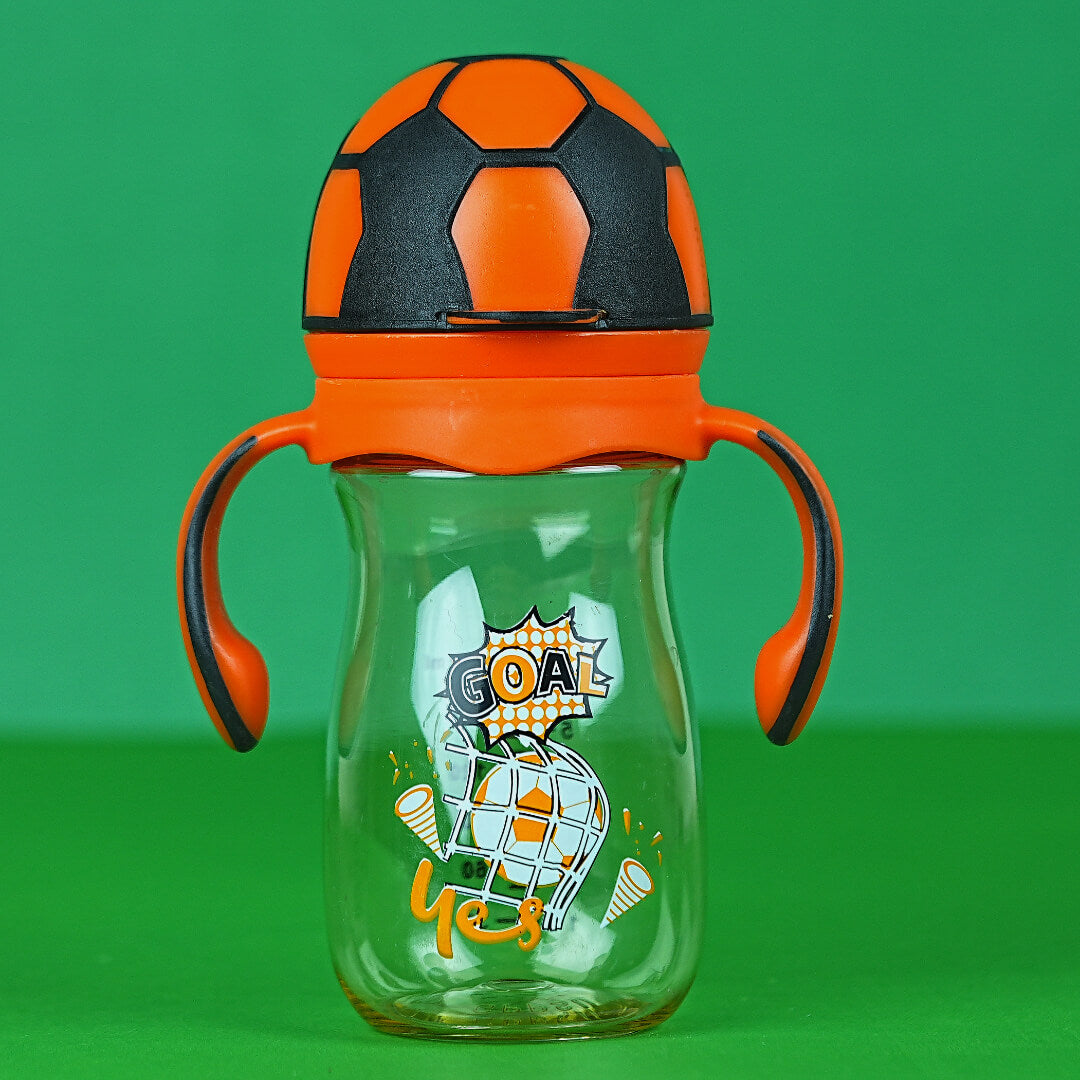 GOAL! Baby Bottle | 180ml Plastic with Soccer Ball Lid | Easy-Grip Handles | Fun for Babies | 3+ Months