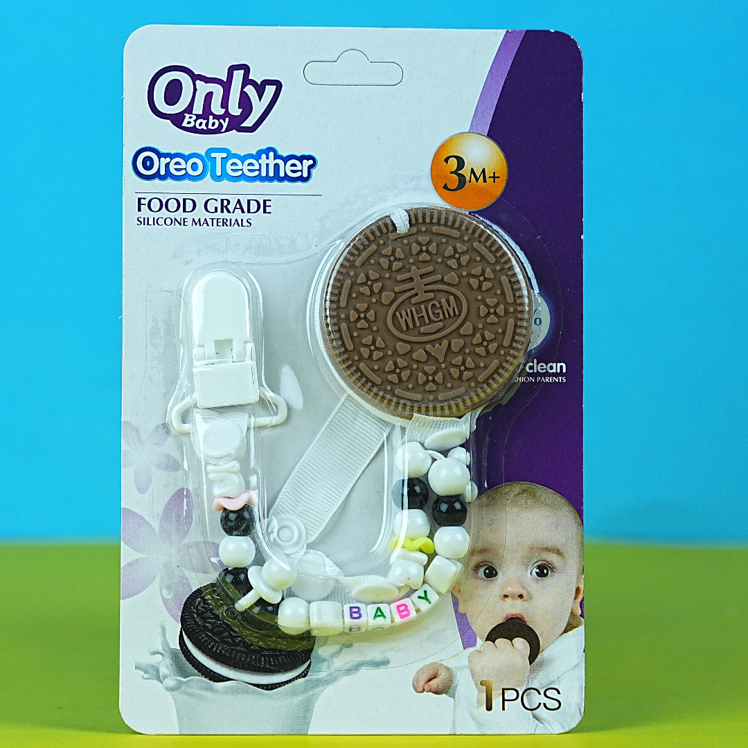 Baby Oreo Teether - Food-Grade Silicone Teething Toy for Babies 3M+ in Pakistan (Babypro.pk Exclusive)