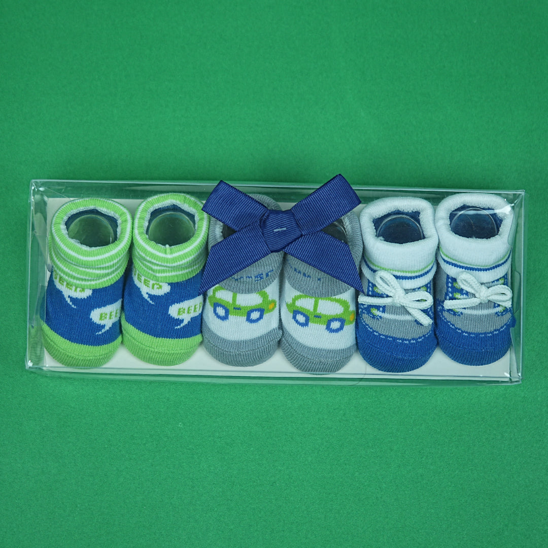 Adorable Baby Booties Set (3 Pairs)