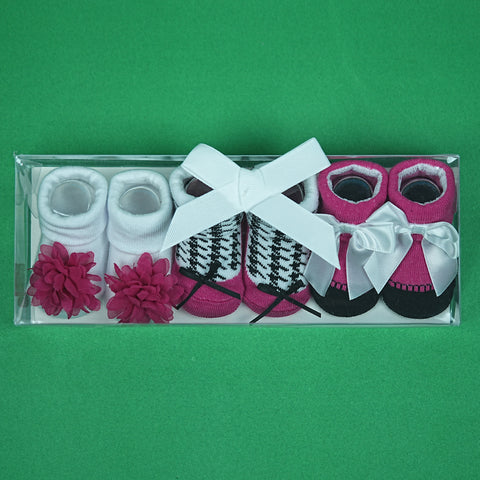 Cute Baby Booties Set (3 Pairs)