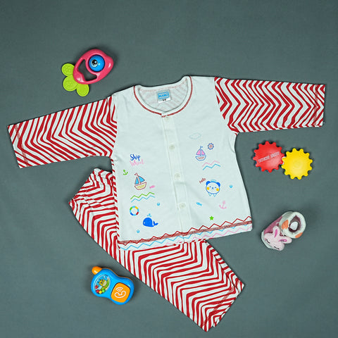 100% Cotton Baby Boy Shirt and Pant Set: Ship and Panda Design