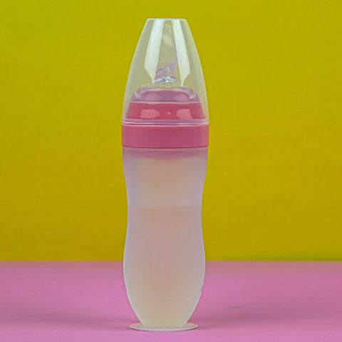 Bebedor Silicone Baby Bottle with Spoon | 120ml | 6m+ | BPA-Free | Leak-Proof | Easy Squeeze