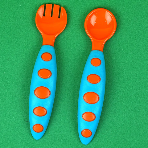 Baby Feeding Spoon and Fork Set with Travel Case | BPA-Free | Soft Tip | Easy Grip