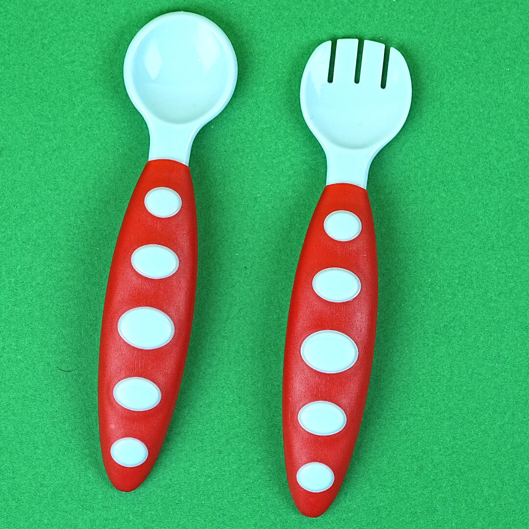 Baby Feeding Spoon and Fork Set with Travel Case | BPA-Free | Soft Tip | Easy Grip