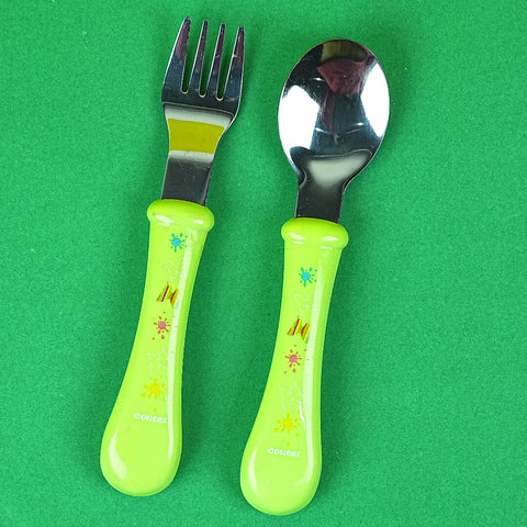 XIAOTAOQI Children's Stainless Steel Fork and Spoon Set | BPA-Free | Easy Grip Handles