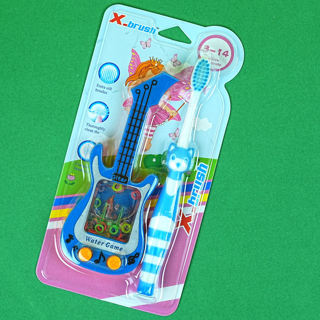 X-brush Kids Soft Bristle Toothbrush with Guitar Water Game Toy | Ages 3-14 | Fun & Gentle Oral Care