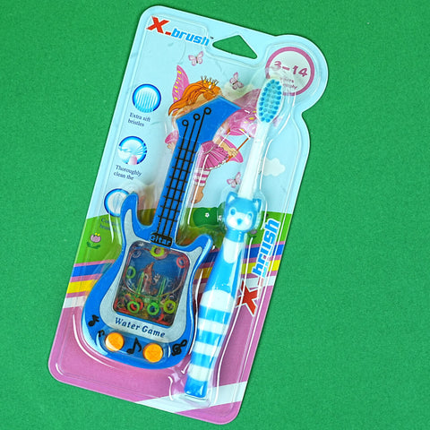 X-brush Kids Soft Bristle Toothbrush with Guitar Water Game Toy | Ages 3-14 | Fun & Gentle Oral Care