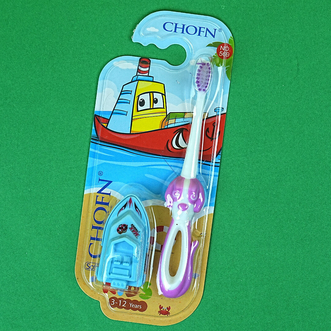 CHOFN® Kids Soft Bristle Toothbrush with Boat Toy | Ages 3-12 | Fun & Gentle Oral Care