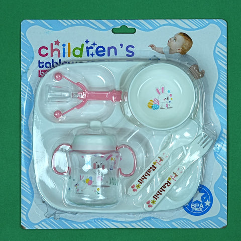 6-Piece Baby Feeding Set: Make Mealtime Fun & Easy with Adorable Rabbit Tableware