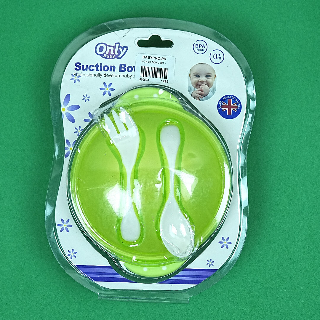 Only Baby Suction Bowl Set with Spoon & Fork | BPA-Free | Dishwasher Safe