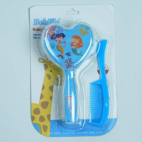 Cute Heart-Shaped Baby Hair Brush and Comb Set - Gentle Care for Your Little One